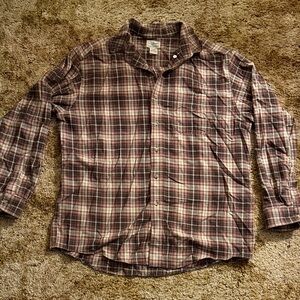 L.L. Bean Brown Plaid Button-Down Shirt